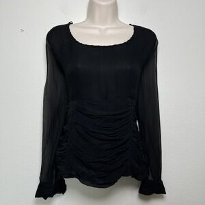 VTG 90s Pierri New York Women 100% SILK‎ Babydoll Top Witchy Whimsigoth Ruffle